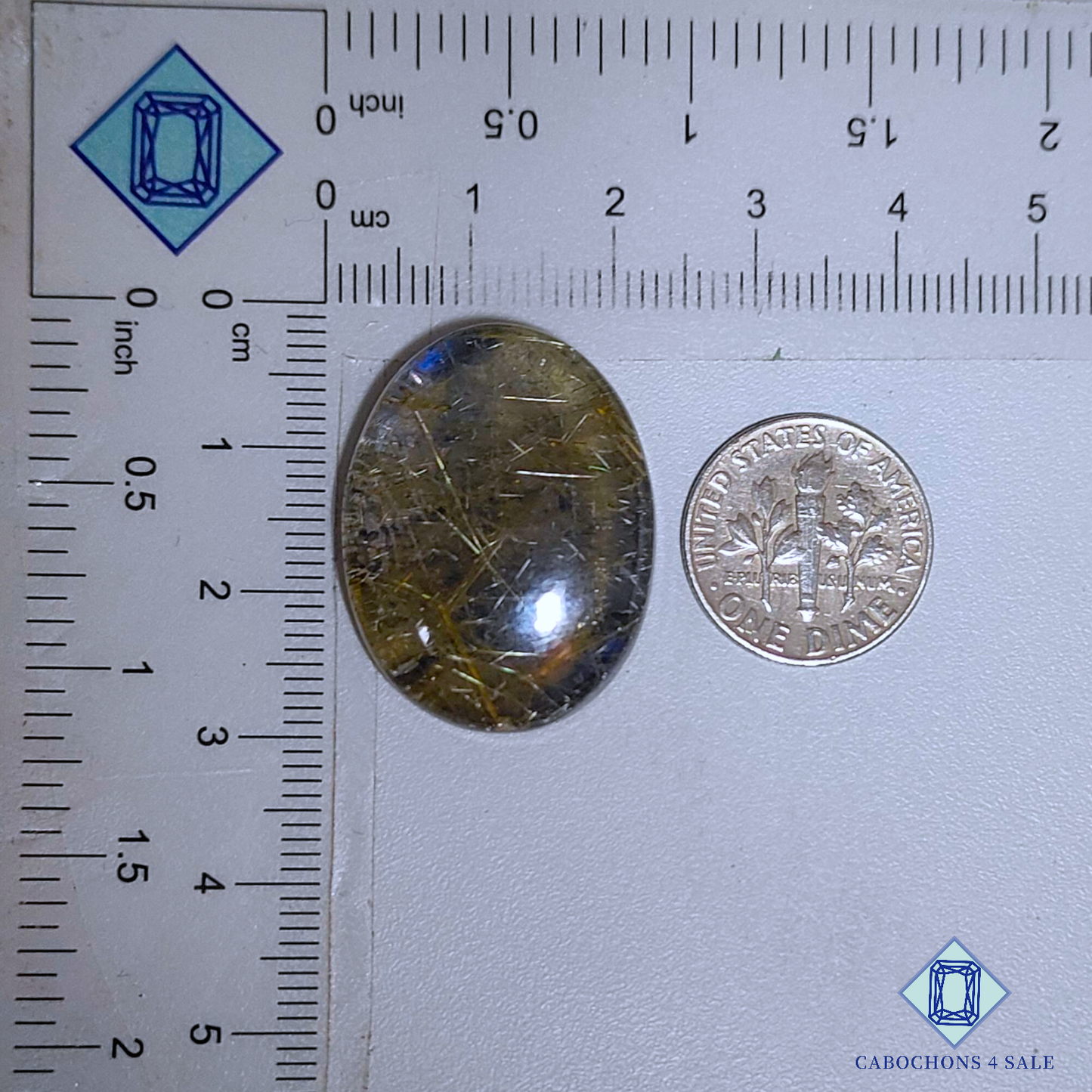 Blue Labradorite + Rutile Quartz Doublets