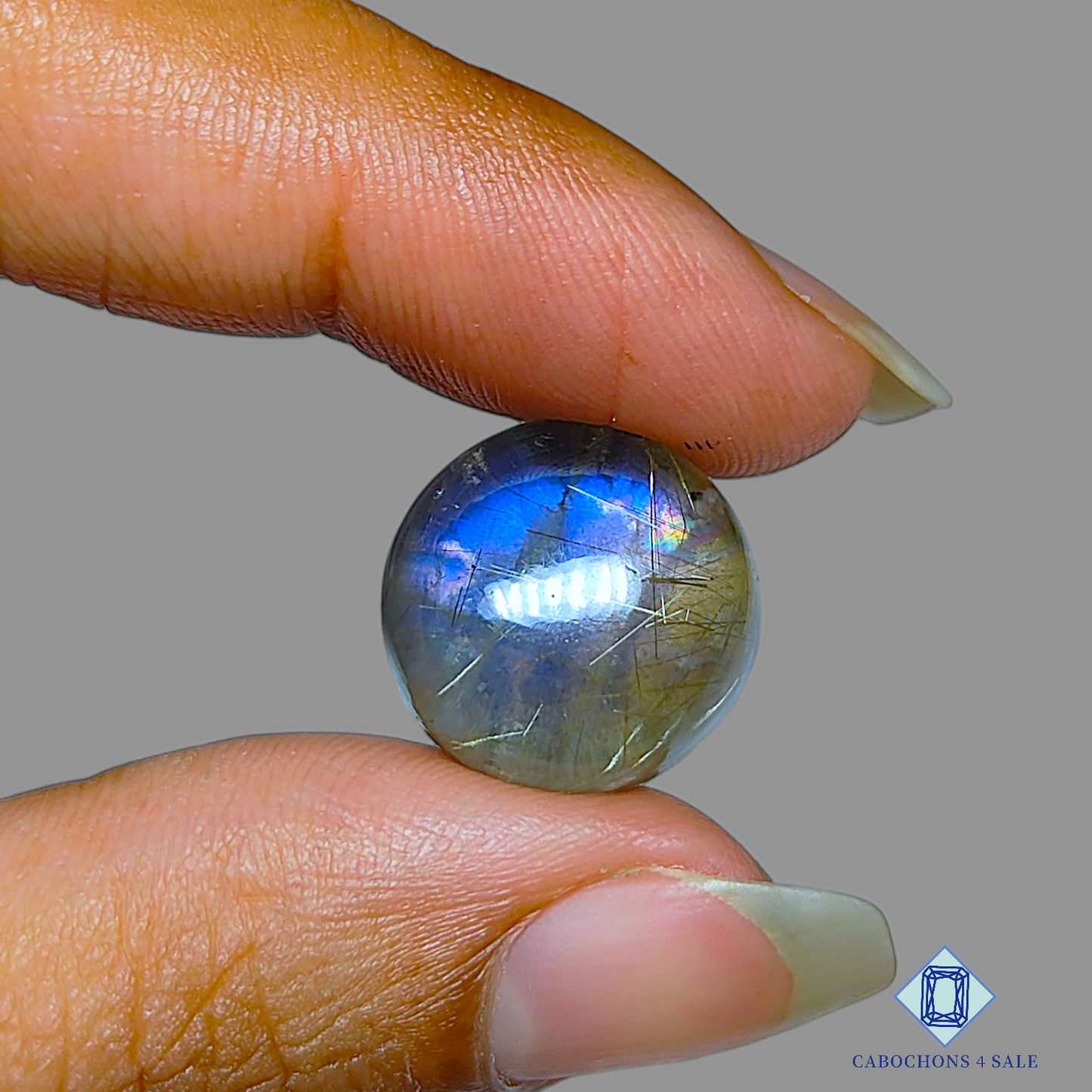 Blue Labradorite + Rutile Quartz Doublets