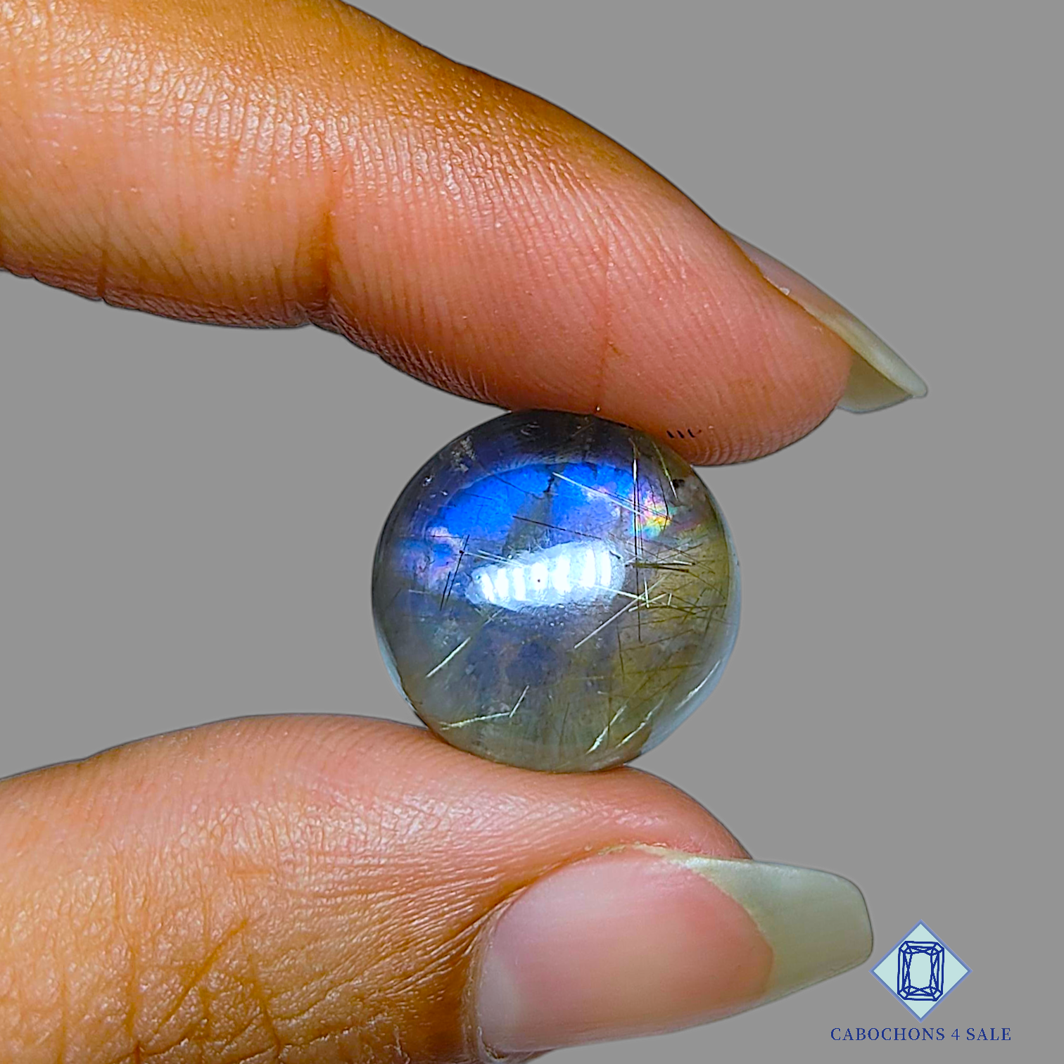 Blue Labradorite + Rutile Quartz Doublets