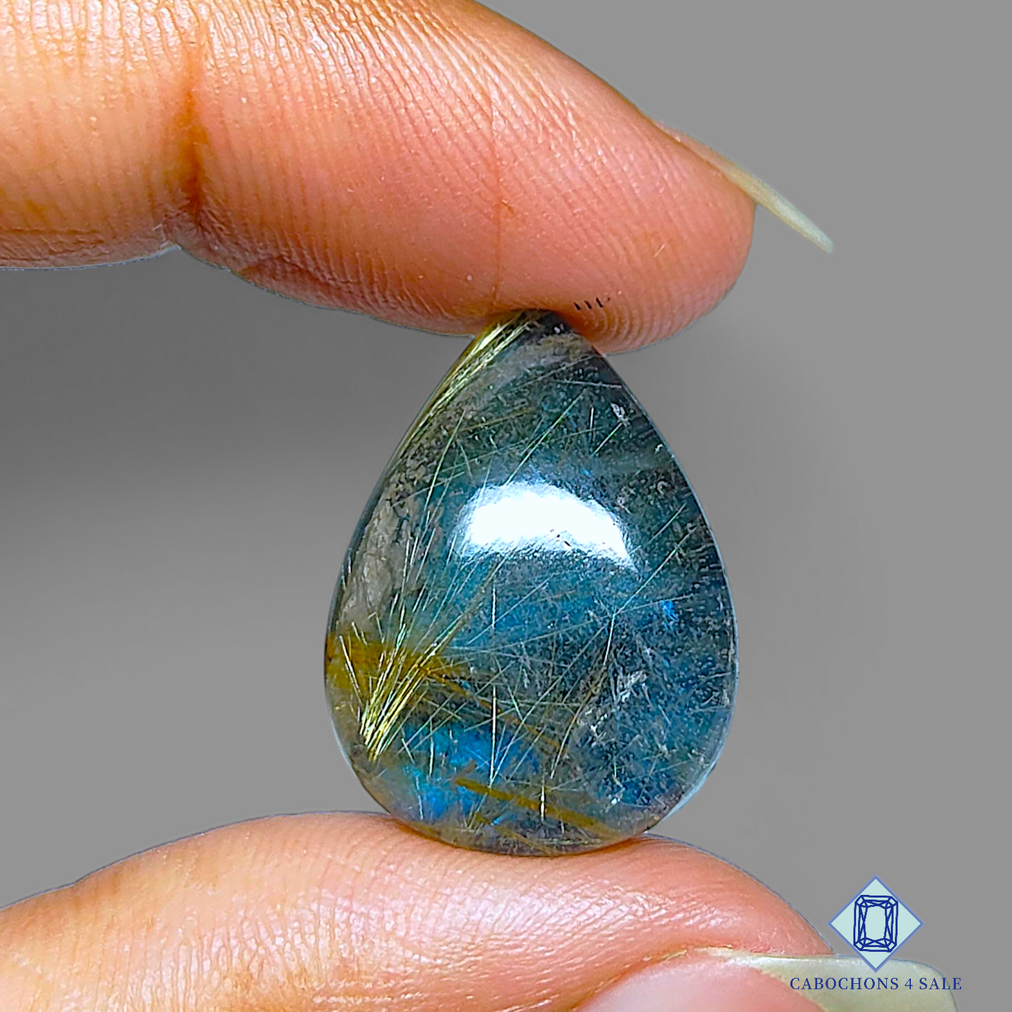 Blue Labradorite + Rutile Quartz Doublets