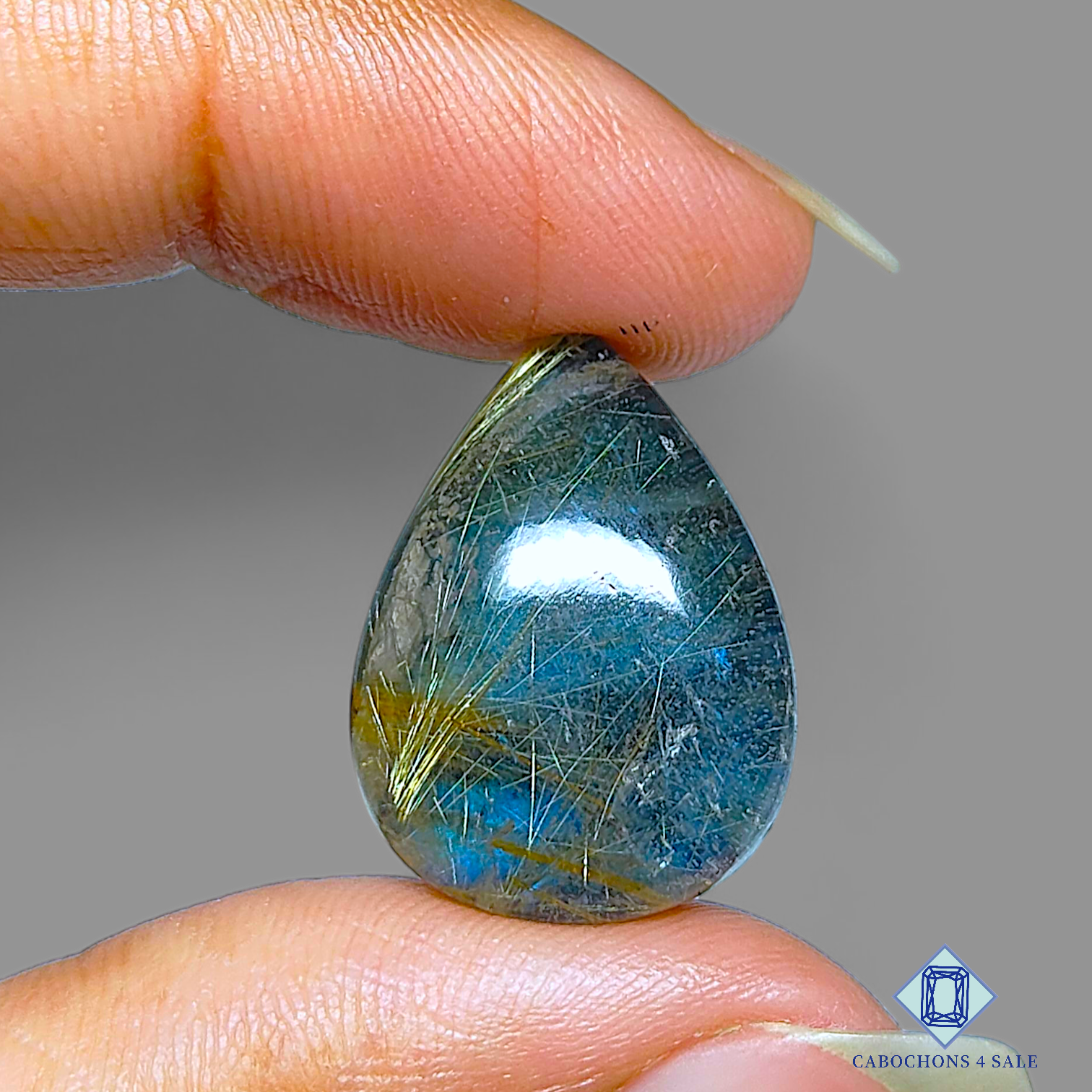Blue Labradorite + Rutile Quartz Doublets