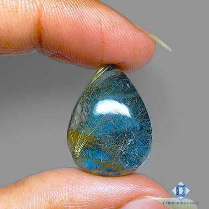 Blue Labradorite + Rutile Quartz Doublets