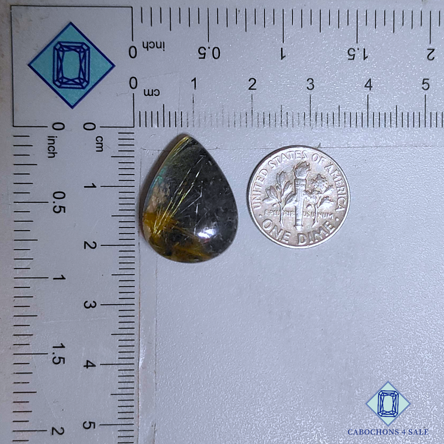 Blue Labradorite + Rutile Quartz Doublets