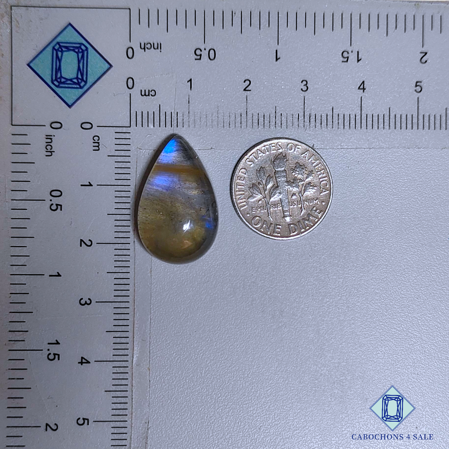 Blue Labradorite + Rutile Quartz Doublets