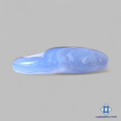 Cabujones ovalados de ágata azul natural de 42 x 20 x 10 mm, procedentes de Sudáfrica. Disponibles para la venta.
