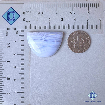Natural Blue Lace Agate Gemstone  Fancy Cabochons 28*20*5mm from South Africa  available for sale