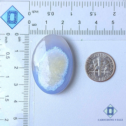 Natural Blue Lace Agate Gemstone Oval Cabochons 35*24*8mm from South Africa available for sale