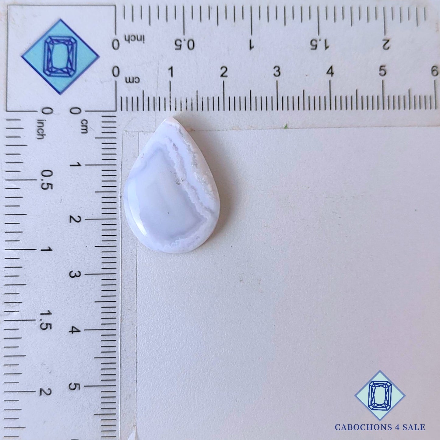 Cabujones de ágata azul natural de 20 x 15 x 5 mm, de Namibia, disponibles para la venta.