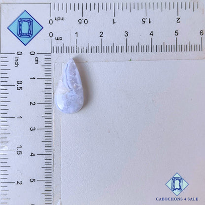 Cabujones de ágata azul natural de 22 x 11 x 5 mm, de Namibia, disponibles para la venta.