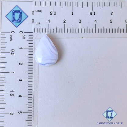 Cabujones de ágata azul natural de 25 x 17 x 5 mm, de Namibia, disponibles para la venta.