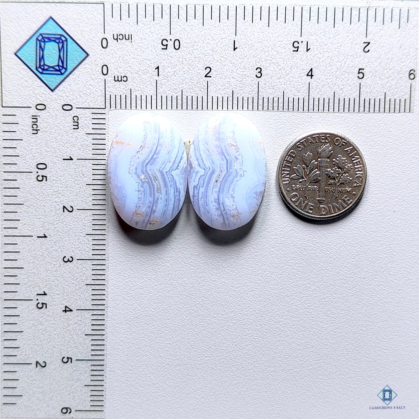 Blue Lace Agate Oval Pairs