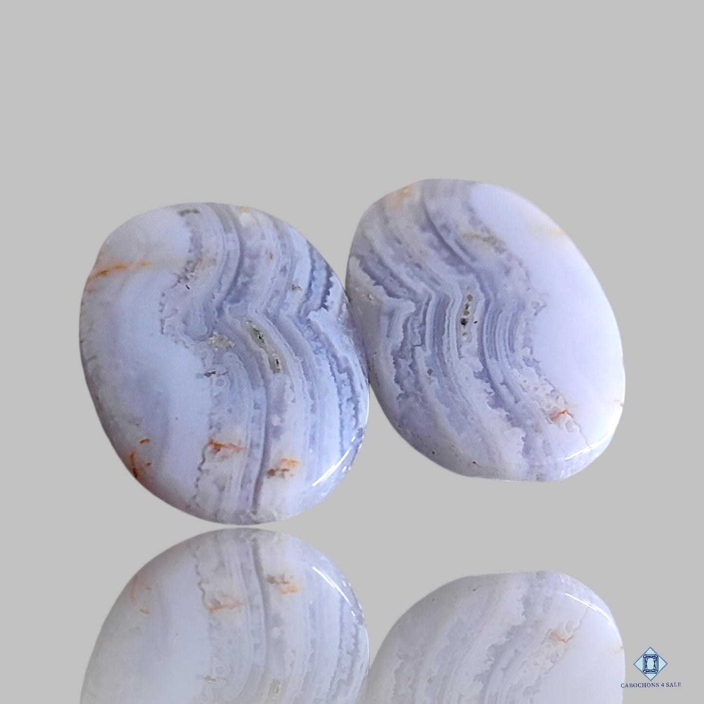 Blue Lace Agate Oval Pairs