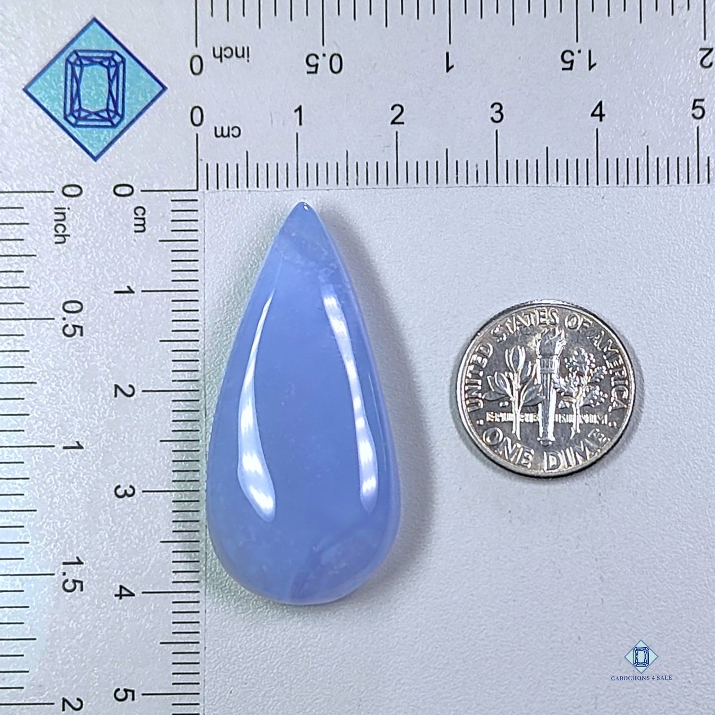 Blue Lace Agate Pear Cabochons