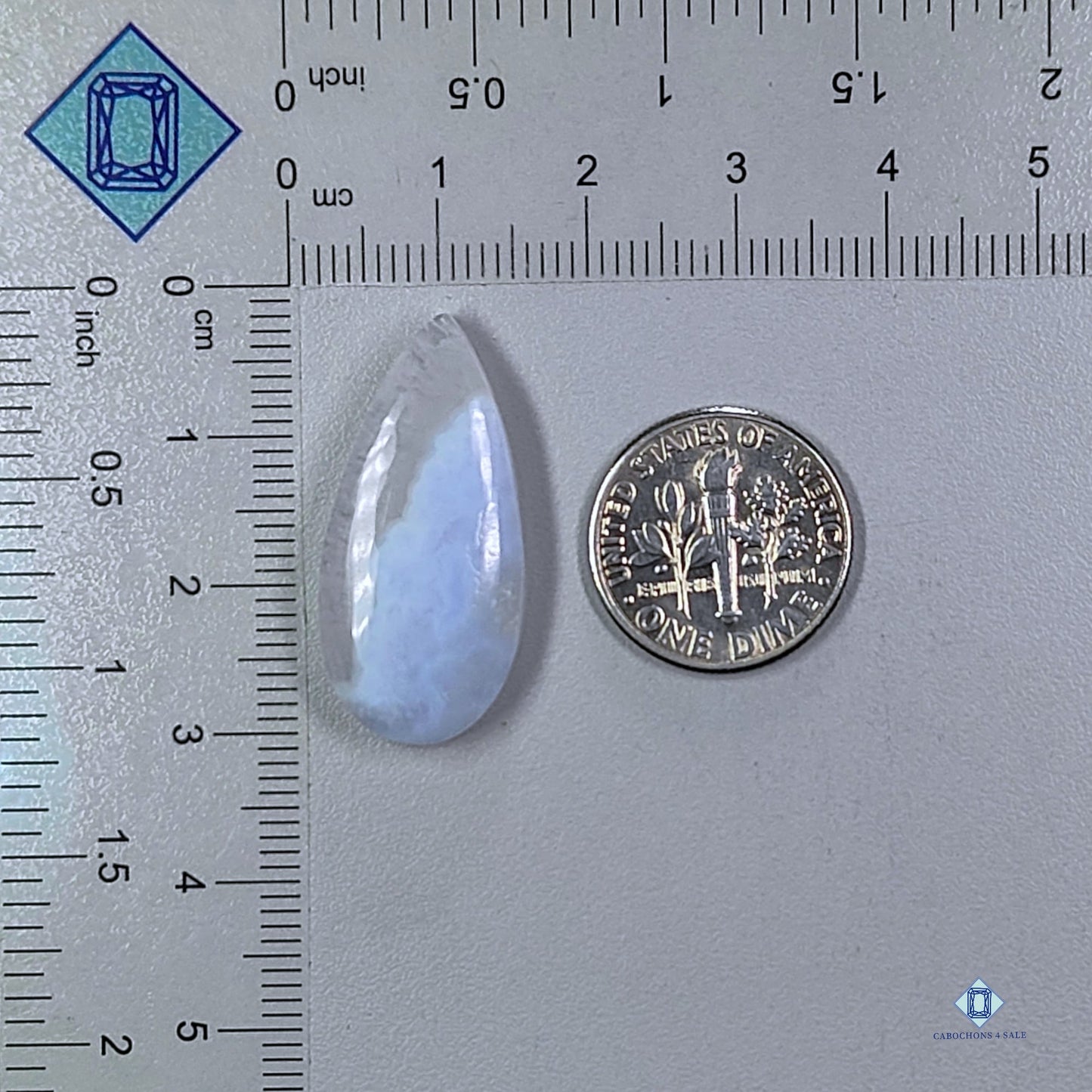 Blue Lace Agate Pear Cabochons