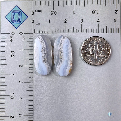 Blue Lace Agate Oval Pairs