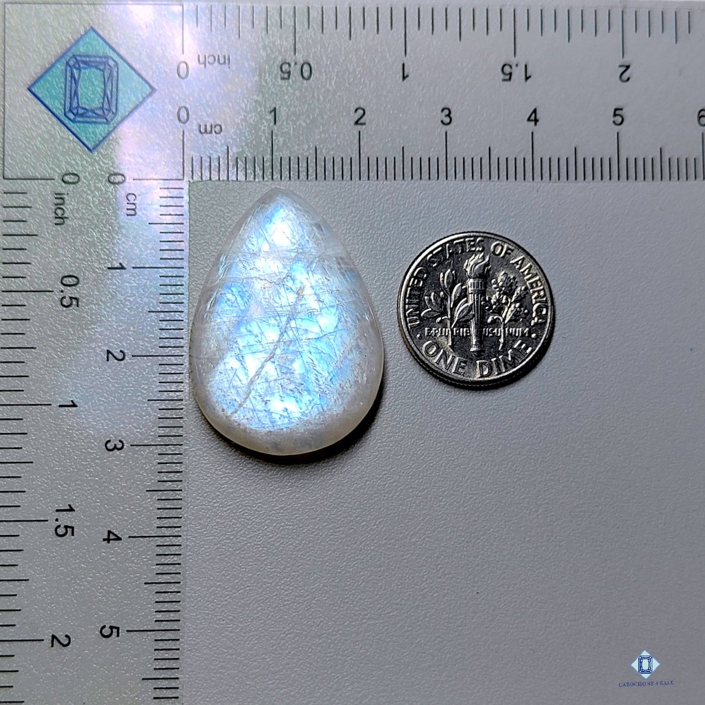 Blue Moonstone Pear Cabochons