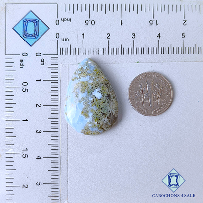 Blue Moss Agate Pear Cabochons