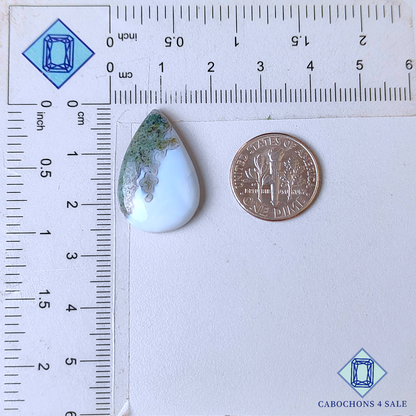 Blue Moss Agate Pear Cabochons