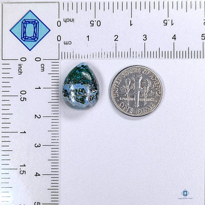 Blue Moss Agate Pear Cabochons