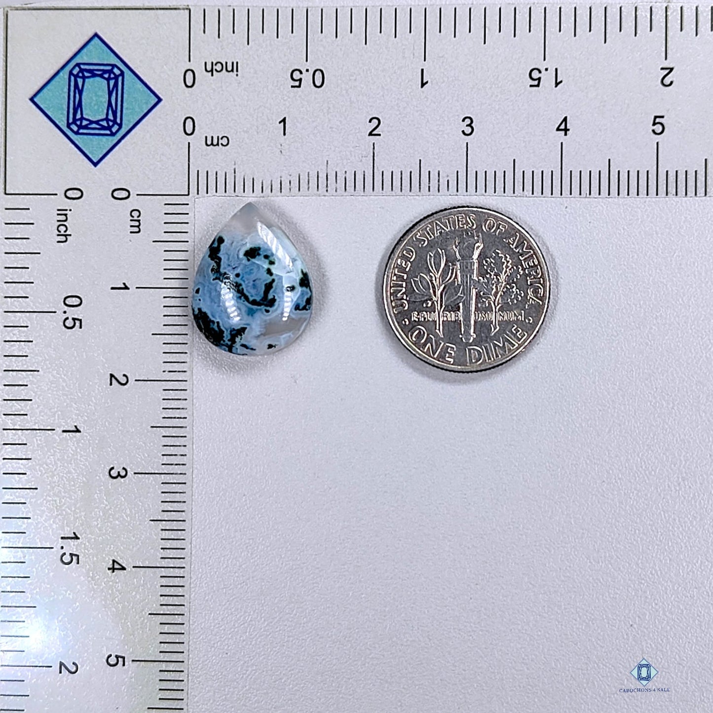 Blue Moss Agate Oval Cabochons