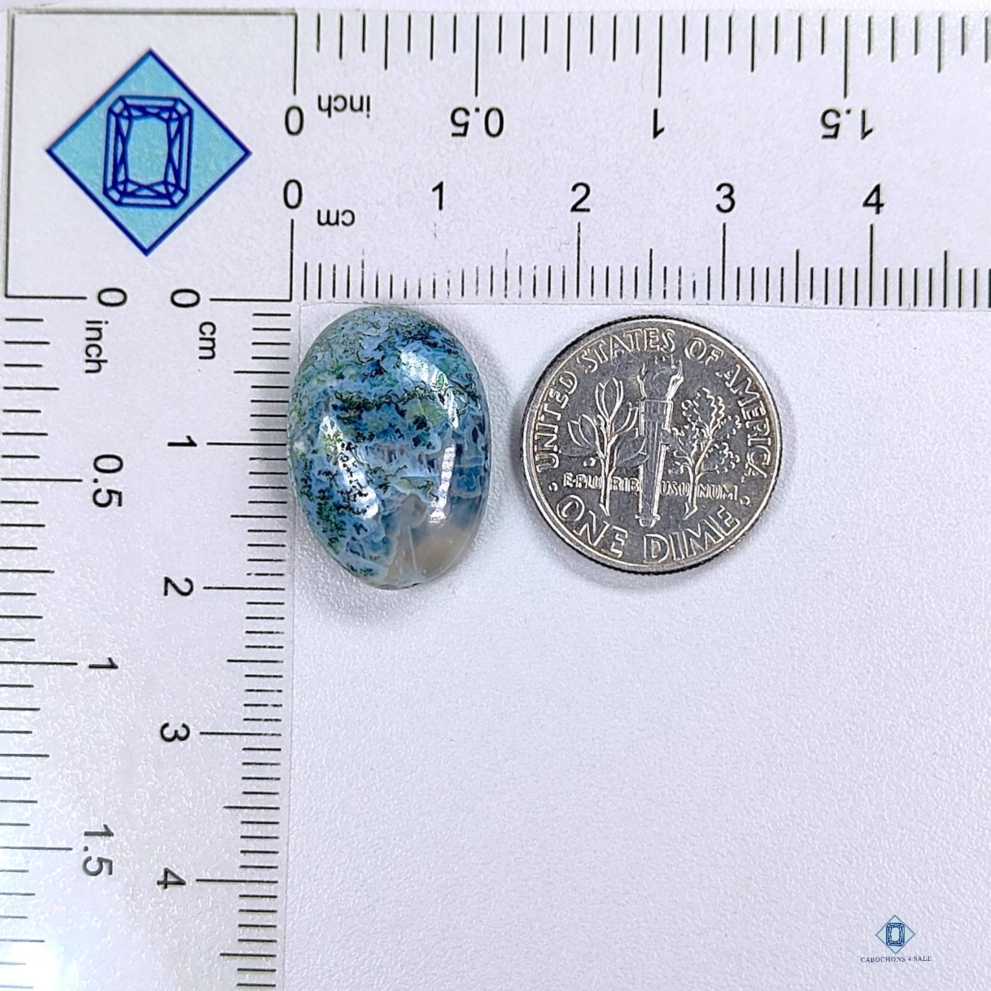 Blue Moss Agate Oval Cabochons