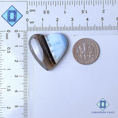 Natural Blue Opal Gemstone Heart Carvings 24*26*7mm from Australia  available for sale