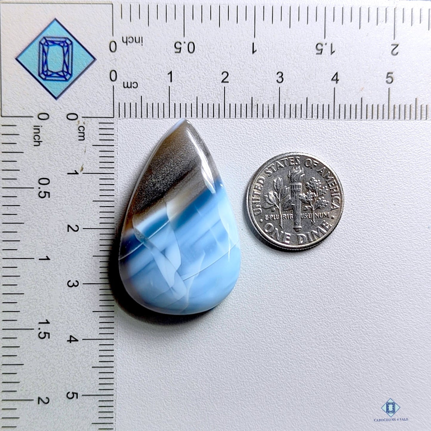 Blue Opal Pear Cabochons