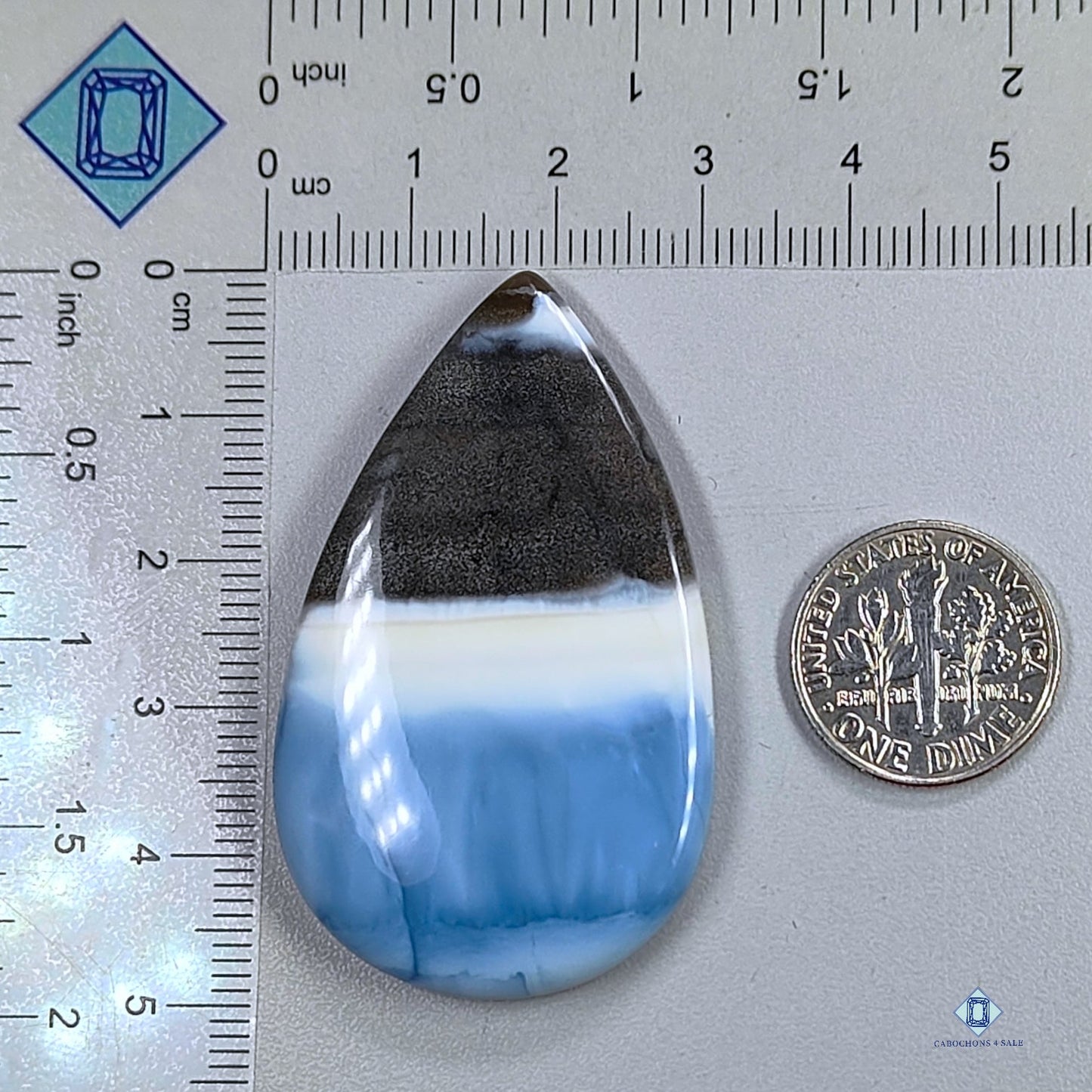 Blue Opal Pear Cabochons