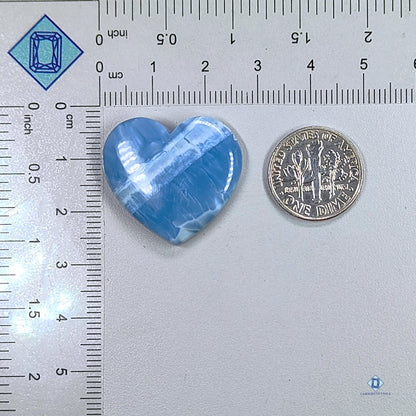 Blue Opal Heart Carvings