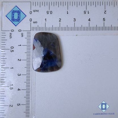 Natural Blue Sapphire Gemstone  Fancy Rose Cut 27*19*4mm from Myanmar available for sale