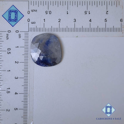Natural Blue Sapphire Gemstone  Fancy Rose Cut 21*20*3mm from Myanmar available for sale