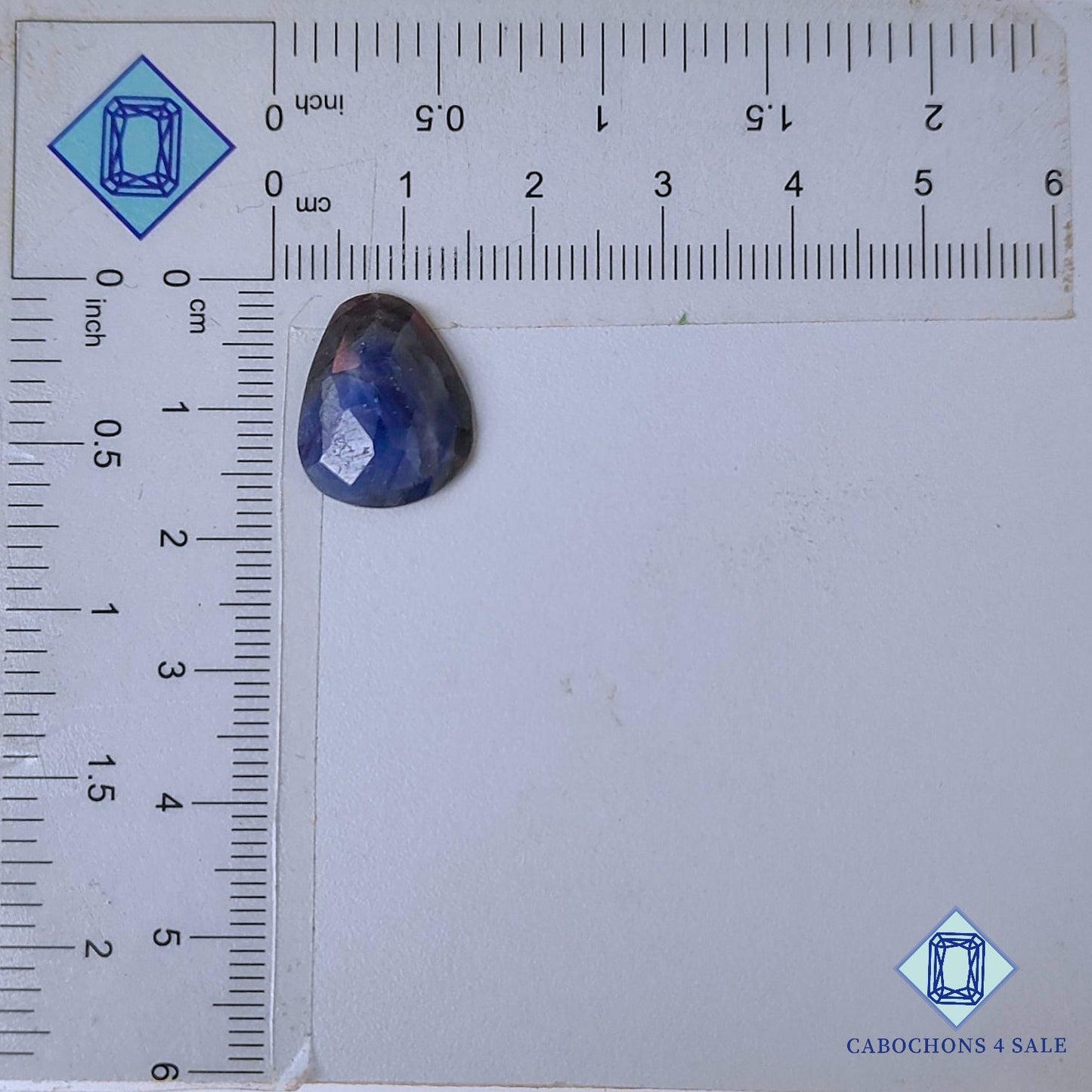 Natural Blue Sapphire Gemstone  Pear Rose Cut 16*13*3mm from Myanmar available for sale