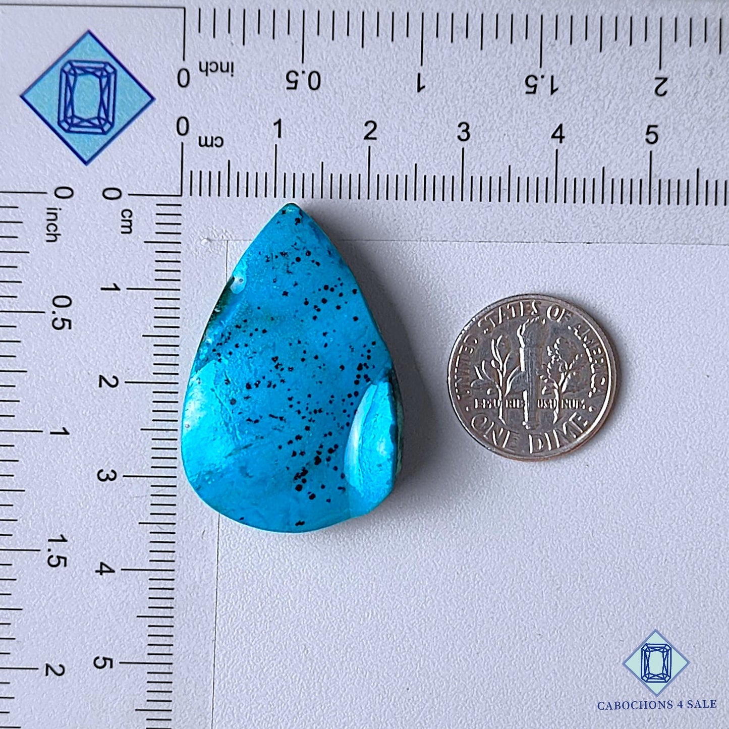 Natural Botryoidal Malachite Chrysocolla Gemstone Pear Druzy 34*23*8mm from Democratic Republic of the Congo (DRC) available for sale