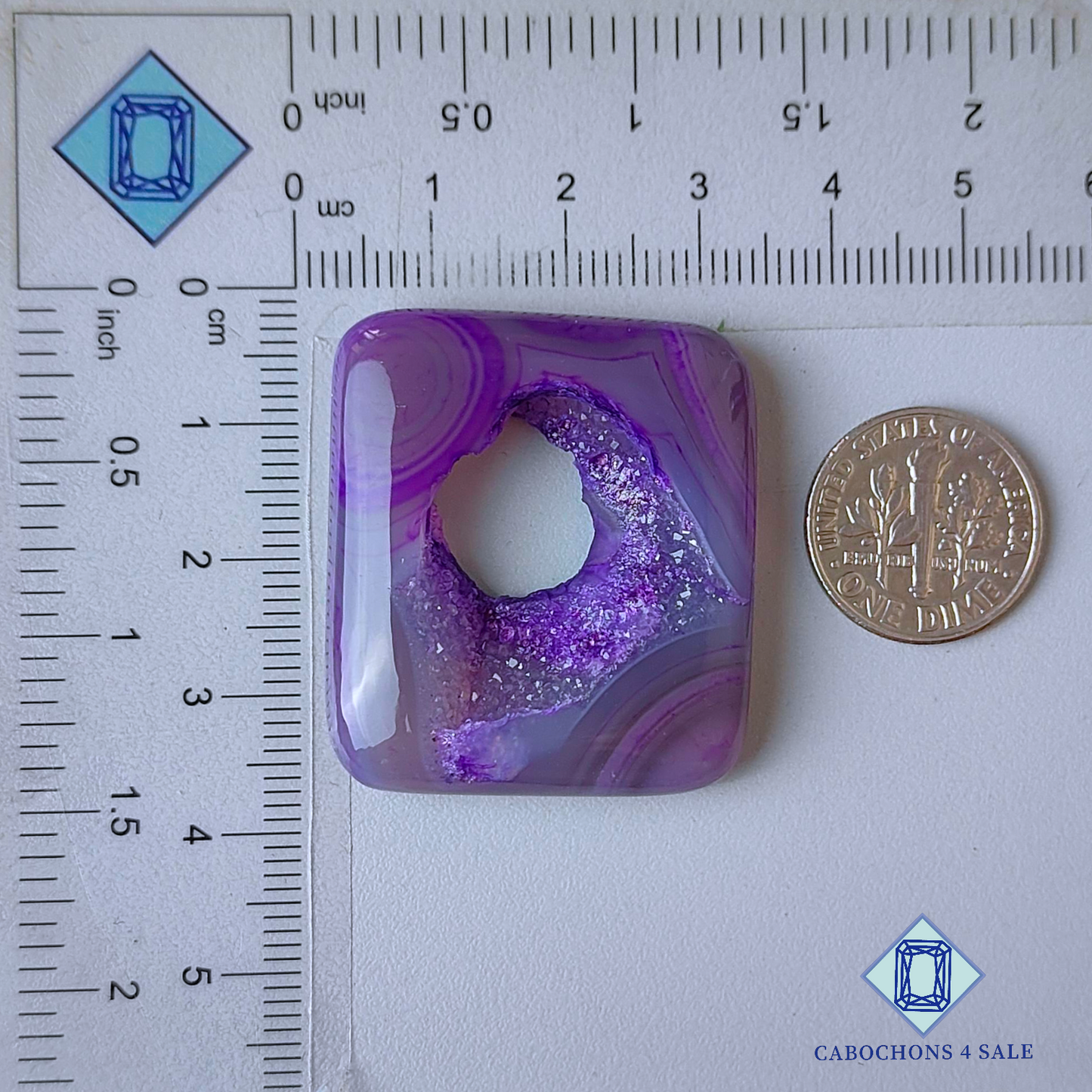 Botswana Agate Rectangle Druzy