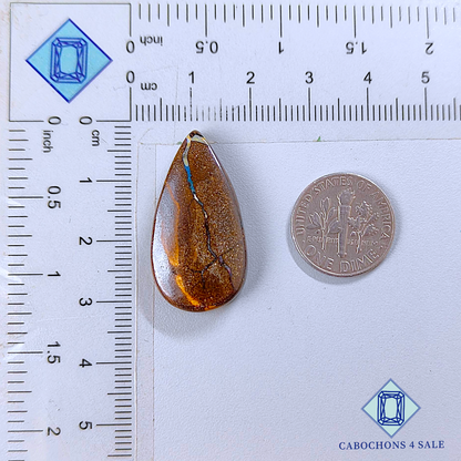 Cabujones de ópalo Boulder en forma de pera de 30 x 16 x 6 mm