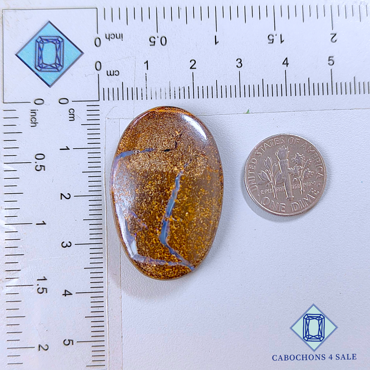 Cabujones ovalados de ópalo Boulder de 31 x 23 x 6 mm