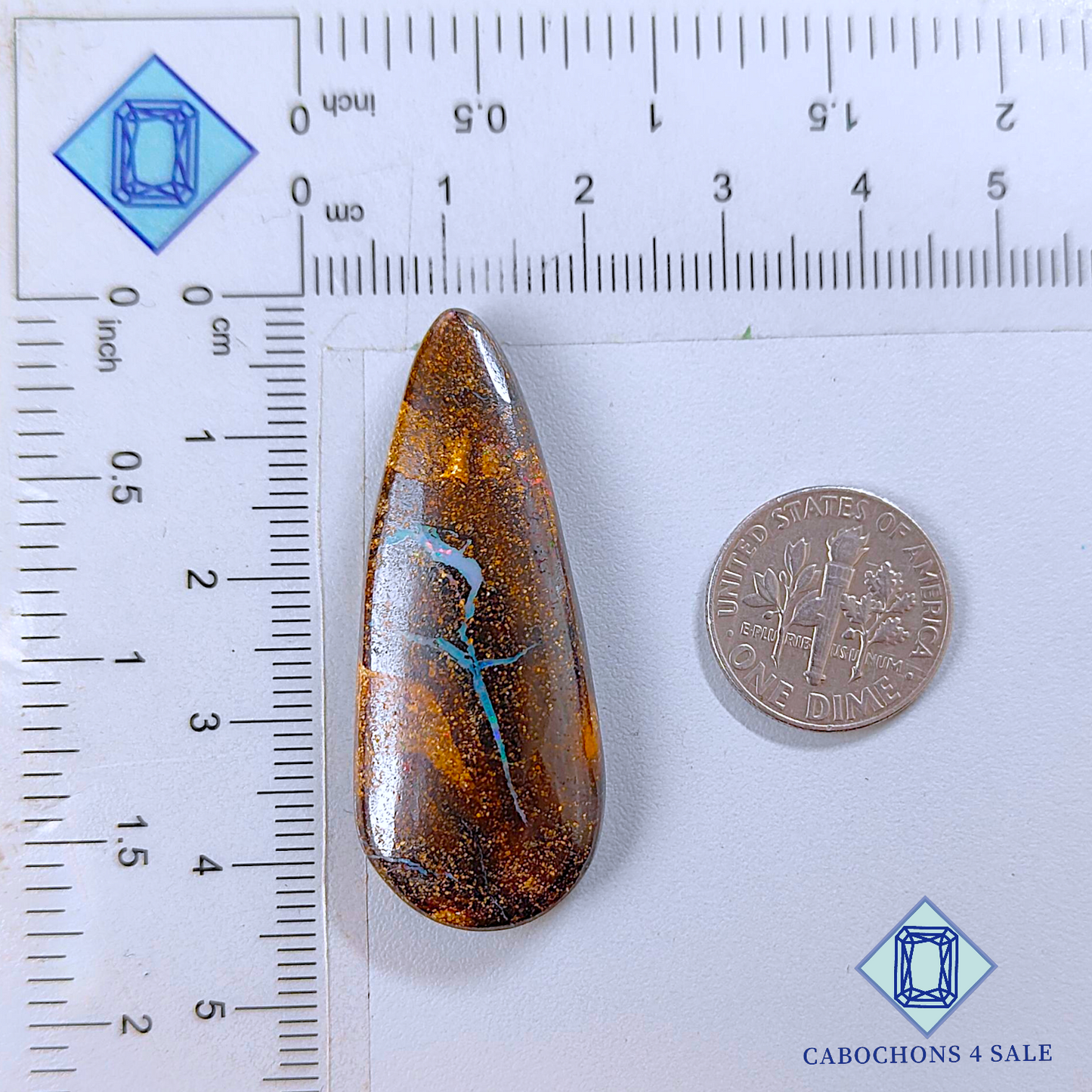 Boulder Opal Pear Cabochons 43*17*7mm