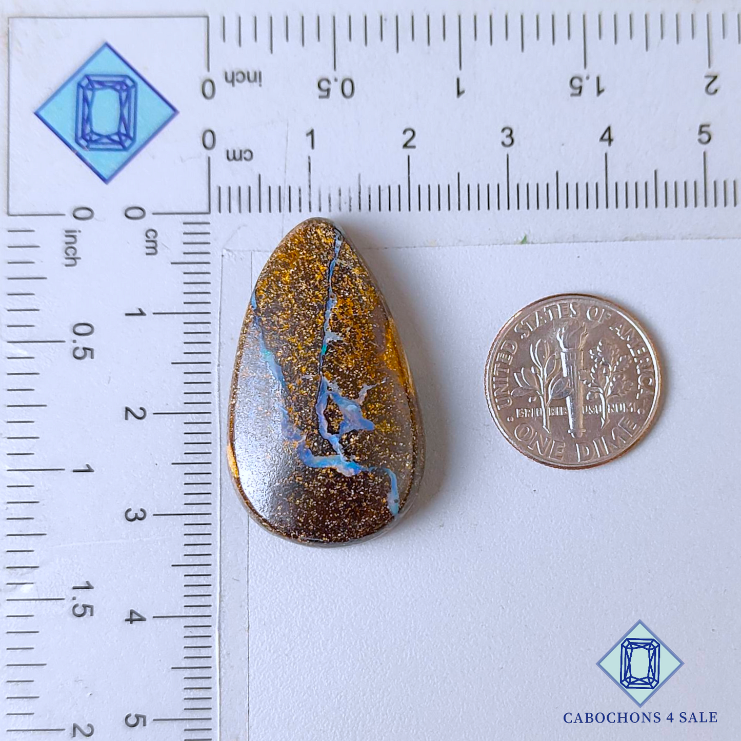 Boulder Opal Pear Cabochons