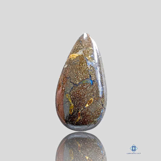 Boulder_opal-c4sw1830-Pear-Brown-Cabochons