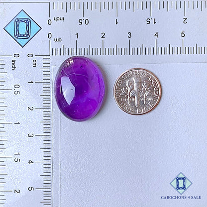 Natural Brazilian Amethyst Gemstone Oval Cabochons 24*19*9mm from Brazil  available for sale