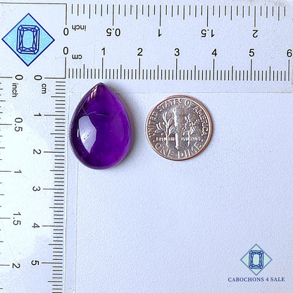 Natural Brazilian Amethyst Gemstone Pear Cabochons 23*17*8mm from Brazil  available for sale