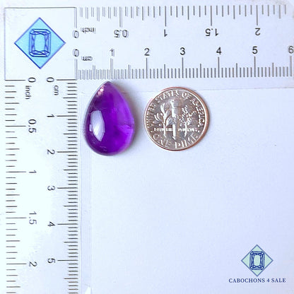 Natural Brazilian Amethyst Gemstone Pear Cabochons 20*24*7mm from Brazil  available for sale