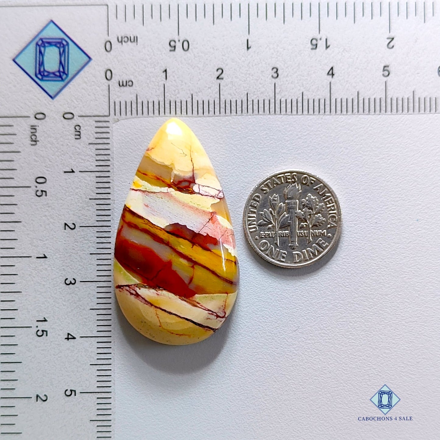 Brecciated Mookaite-Pear-Cabochons