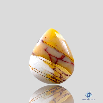 Brecciated_Mookaite-c4sw1856-Pear-yellow-Cabochons