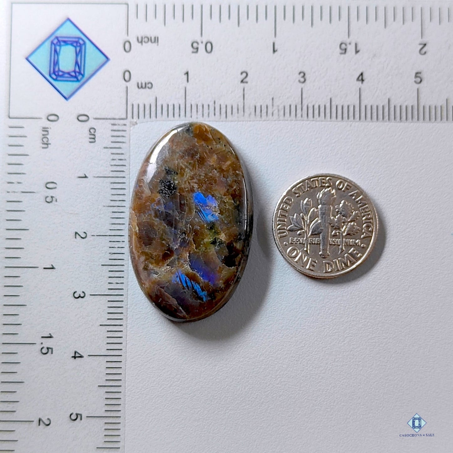 Brown Larvikite Oval Cabochons