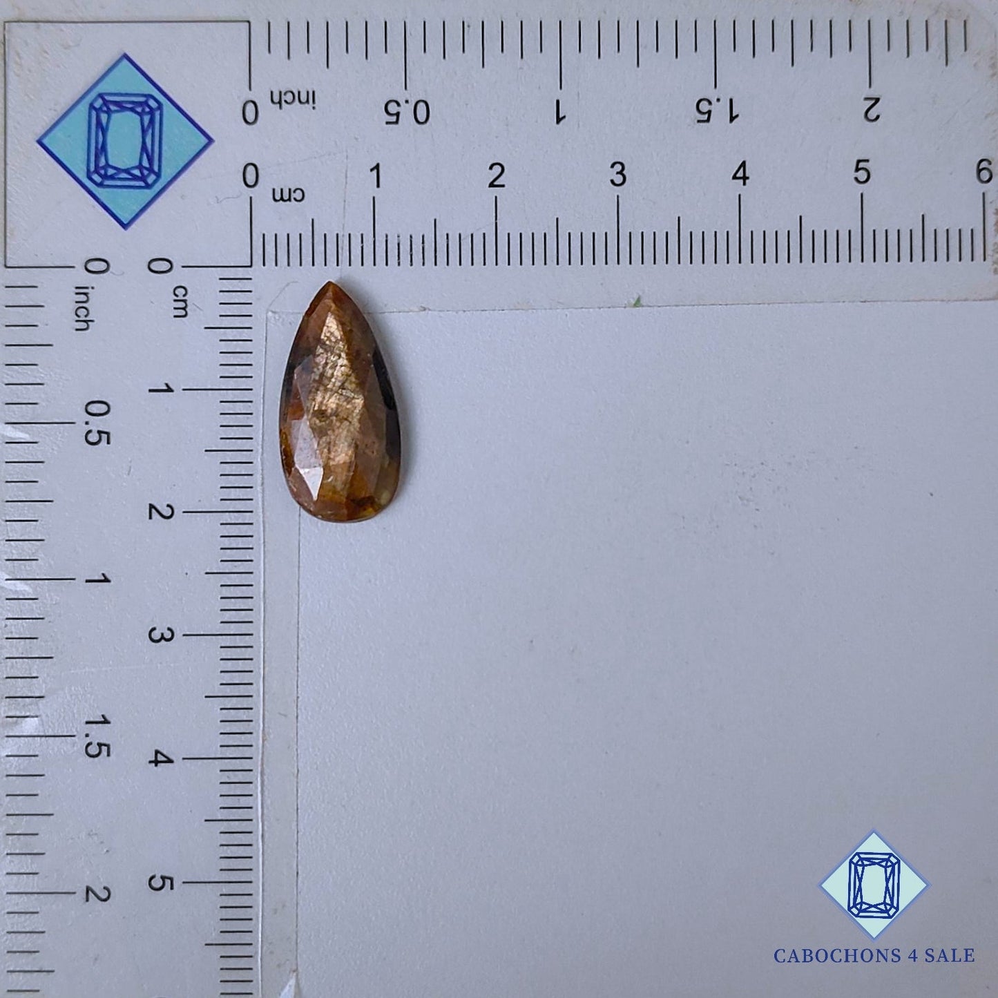 Natural Brown Sapphire Gemstone  Pear Rose Cut 19*10*3mm from Myanmar available for sale