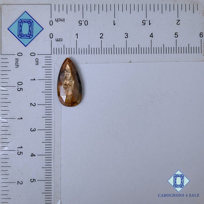 Natural Brown Sapphire Gemstone  Pear Rose Cut 19*10*3mm from Myanmar available for sale