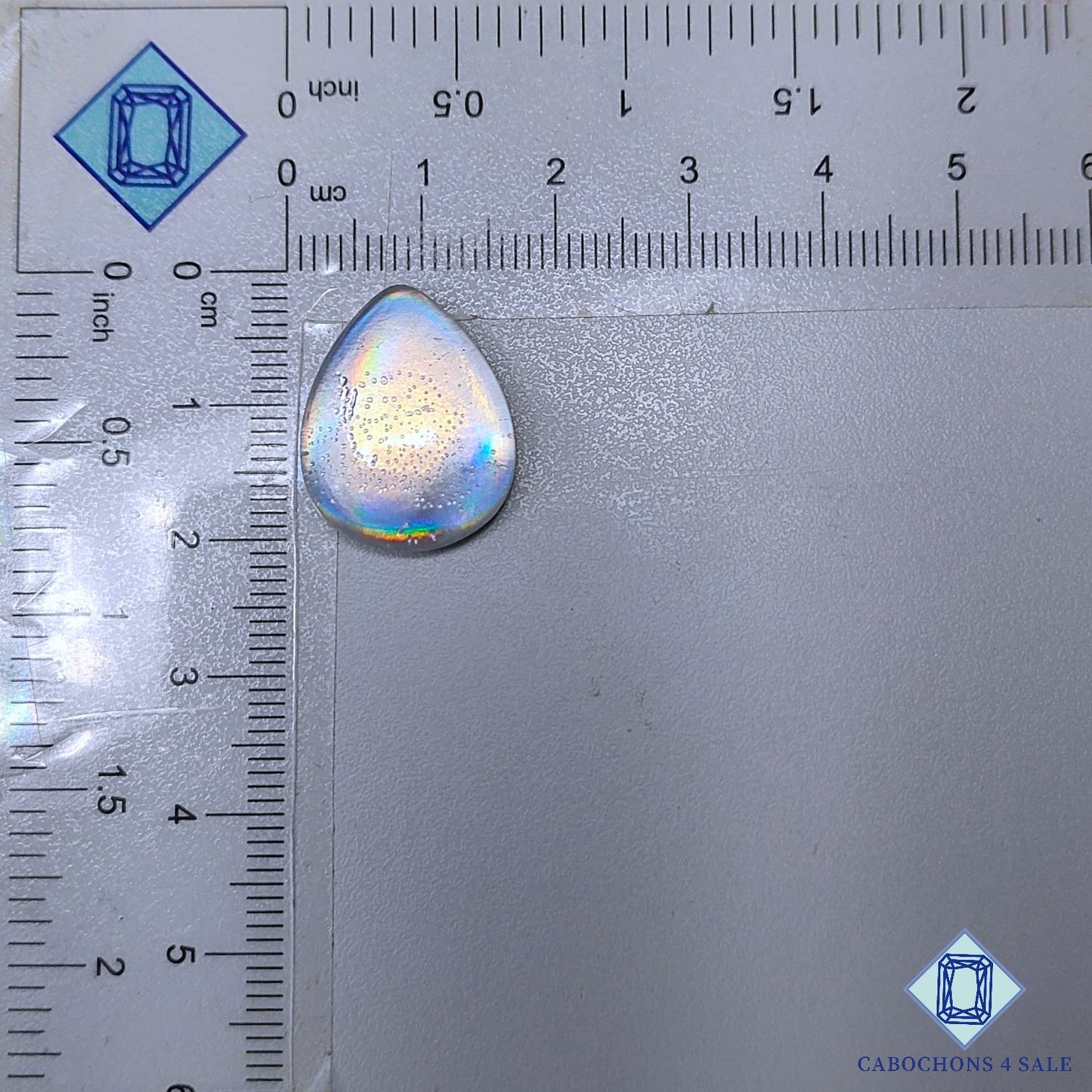 CD Glass + Crystal Quartz Doublet Gemstone  Pear Doublets 19*15*7mm available for sale