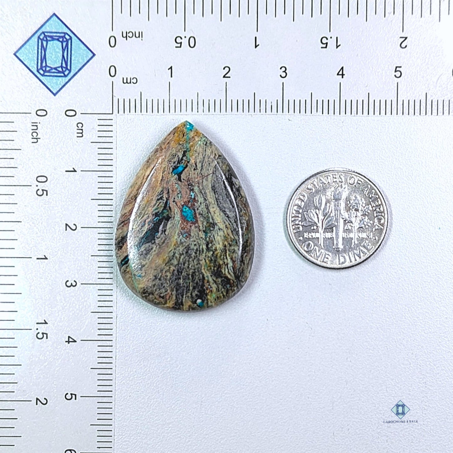 Cavansite Pear Cabochons