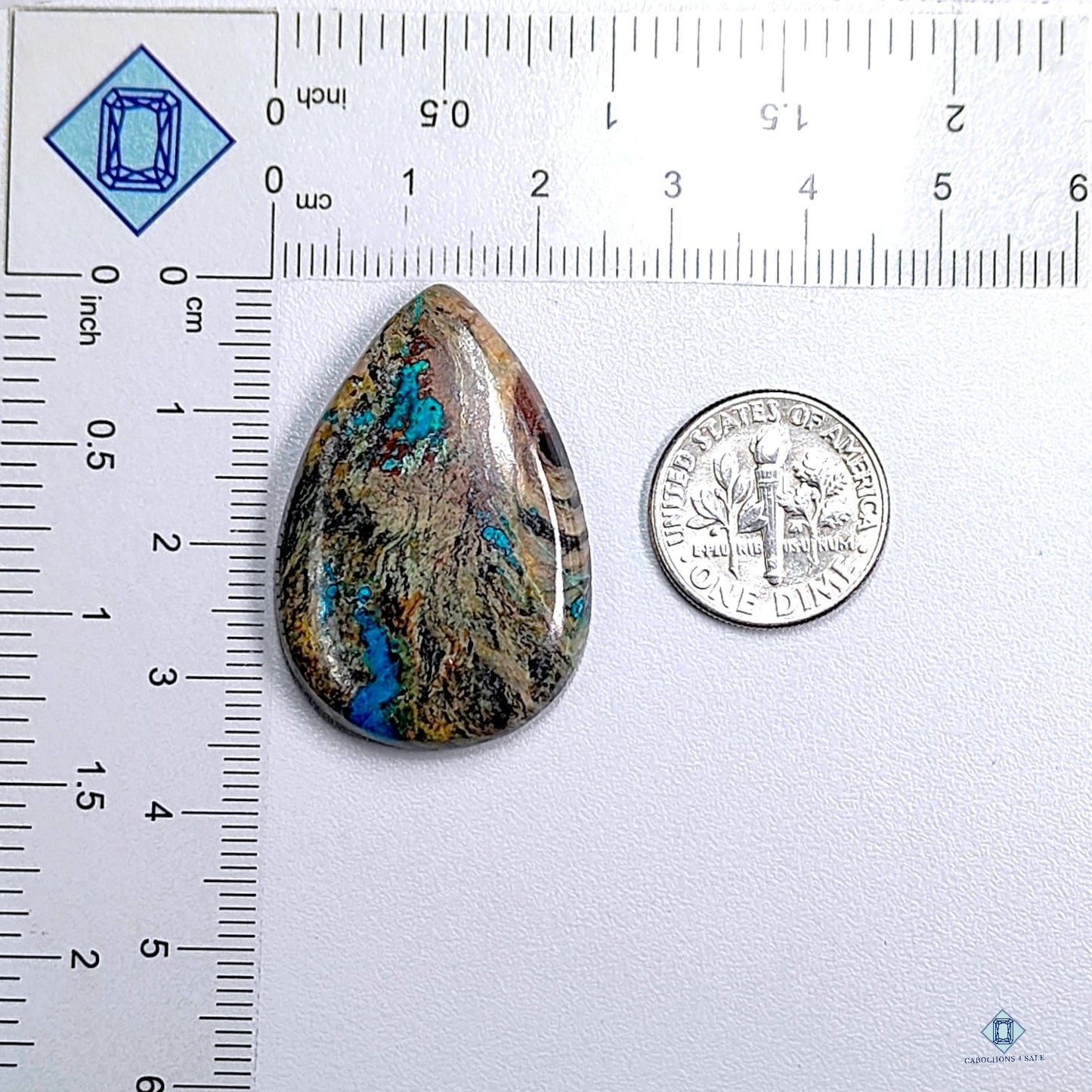 Cavansite Pear Cabochons